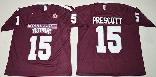 

NCAA Mississippi State Bulldogs #15 Dak Prescott Jersey Cheap Dak Prescott Red University Stitched College Football Jerseys Shirts S-XXXL