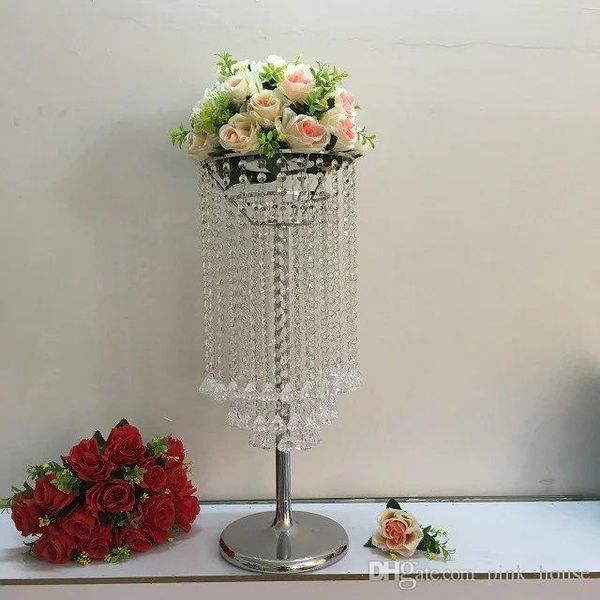 2018 Elegent New Design Tall Sliver Crystal Flower Stand Chandelier