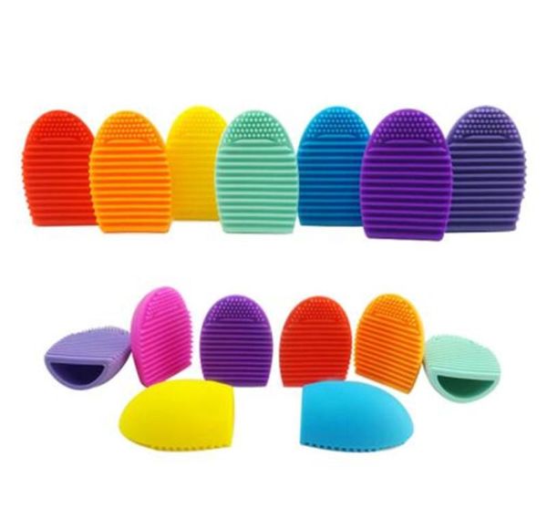 

new 2018 brushegg silicone brush cleaning egg brush cleaner makeup brush cleaner cleaning tool 8 colors