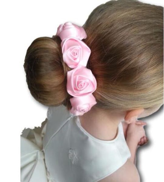 Silk Rose Flower Girl Bridesmaid Hair Bun Ring Holder Garland Scrunchies Floral Band R Hair Accessories Buy Baby Hair Accessories Online Hair