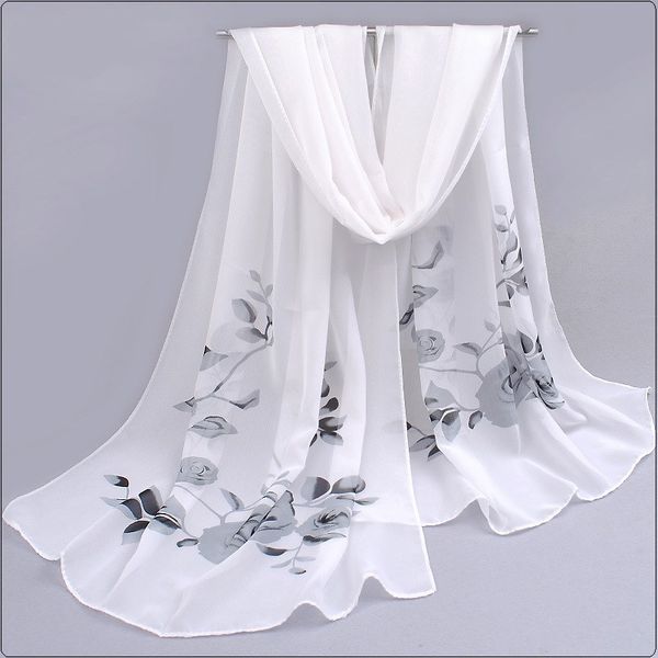 

spring and summer women scarf 2018 new shawl printed cape silk chiffon polyester tippet muffler