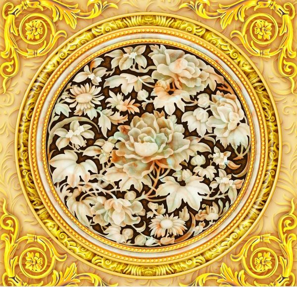 

3d nature wallpapers senior classical jade flowers large zenith murals wallpapers for living room