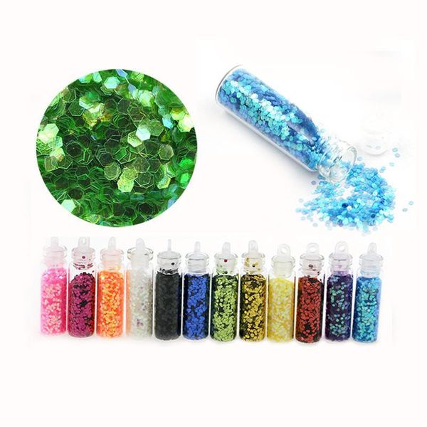 

12 colours glitter uv nail art powder craft manicure diy sticker decoration set, Silver;gold