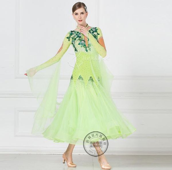 

rhinethone purple ballroom dance competition dresses ballroom dresses woman waltz dance dress standard dress17111, Black;red