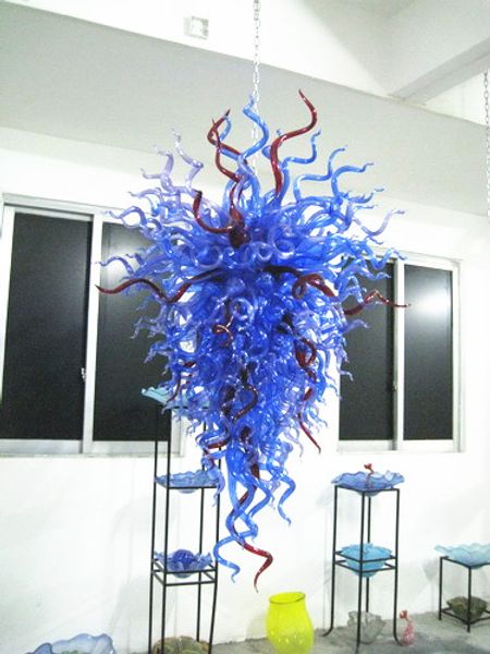 

светильники на заказ синий murano art люстра из стекла материал скидка цена европейский стиль дома декор кристалл