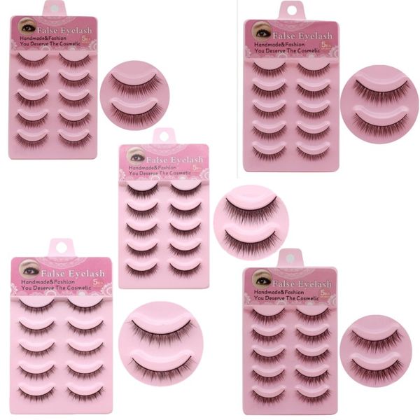 

false eyelashes handmade natural long thick false eyelashes soft fake eye lash eyelash extensions black terrier full strip lashes 5pairs/set