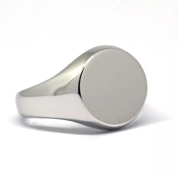 

tailor made plain solid 925 sterling silver round signet ring us 4-16 (#sr06