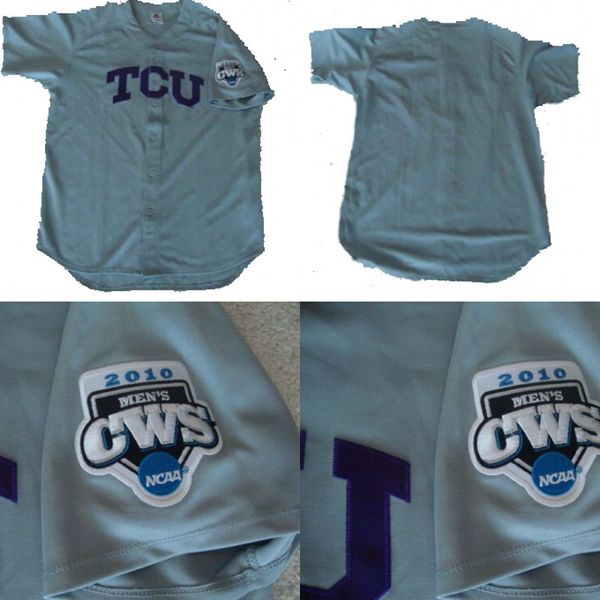 

TCU Horned Frogs 2010 CWS College Sewn Baseball Jersey 100% Stitched Custom Baseball Jerseys Any Name Any Number S-XXXL