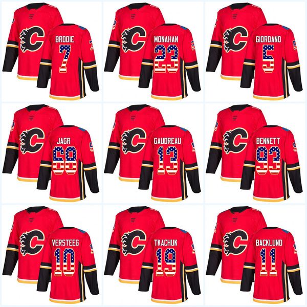 

Youth USA Flag Stitched Calgary Flames 5 Mark Giordano 13 Johnny Gaudreau 23 Sean Monahan Jaromir Jagr Sam Bennett TJ Brodie Hockey jersey