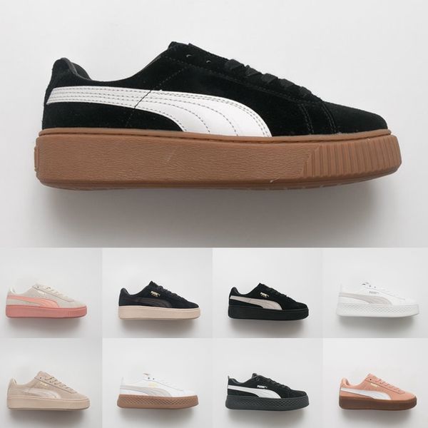 

Rihanna fenty creeper pm ba ket cla ic lf platform ca ual velvet cracked leather uede men fa hion de igner running neaker women trainer