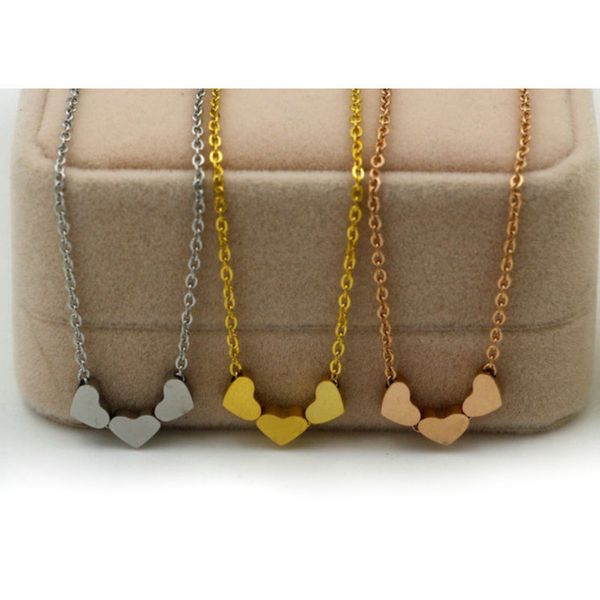 

нержавеющая сталь три любовь сердце кулон воротник ожерелье shellhard женская роскошь любовь сердце колье заявление ожерелье ювелирные издел, Silver