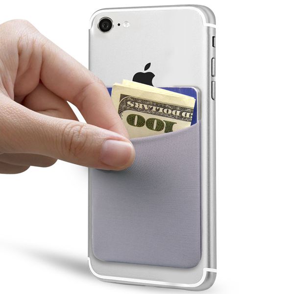 

elastic lycra card holder cell phone wallet case ultra-slim self adhesive credit card wallets for smartphones