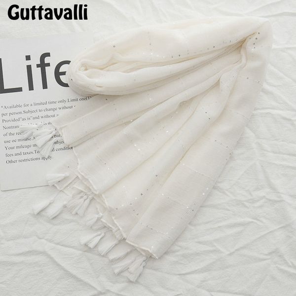 

guttavalli women solid sequins dots geometric tassels soft long shawl female cotton plaid scarf bohemia chevron shining scarves, Blue;gray