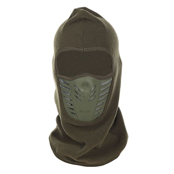 

winter windproof motorcycle bicycle face mask neck helmet cap thermal fleece hat, Black