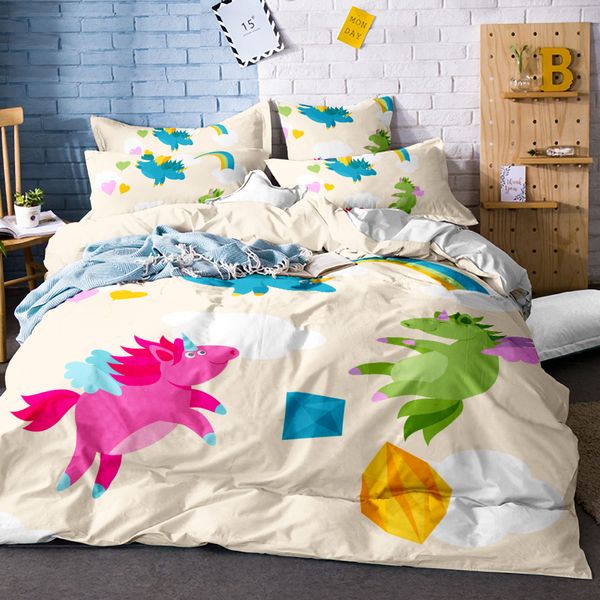 

unicorn comforter bedsheet color by art bedding set roses gray duvet cover floral bed set 3pcs home textiles