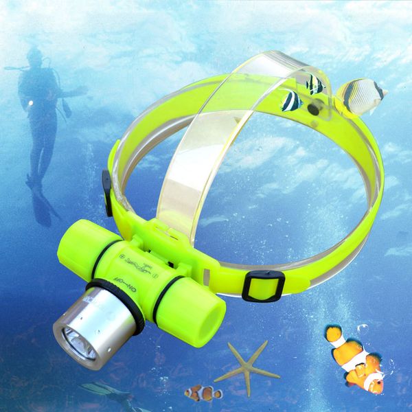 

underwater waterproof headlamp xml- t6 led diving headlight 200m dive flashlight swimming fishing head light lamp torch with package