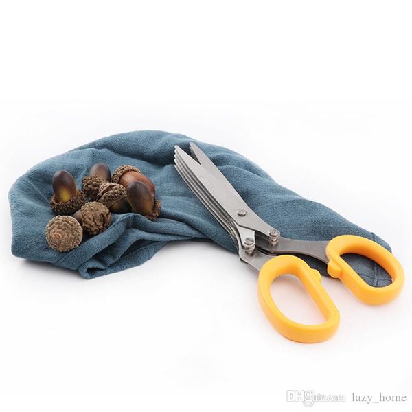 

scissors chopped green onion stainless steel multi function five layers green onion chopped shears seaweed cutter practical kitchen tool