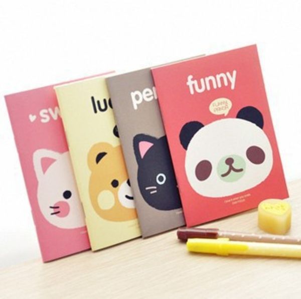 

10 pcs/lot cute animal a6 mini notebook kawaii school supplies stationery creative gift wholesale wj-bjb-44, Purple;pink