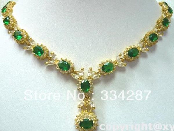 

fine green/red/blue zircon green zircon 18kgp necklace pendant, Silver