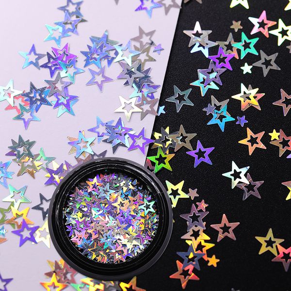 

ur sugar star holographic nail sequins silver colorful shiny holo nail art decorations for salon home diy, Silver;gold