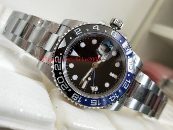 

luxury bp factory asia 2813 movement 40mm gmt 116710 116710blnr blue luminescent batman mechanical automatic mens watches, Slivery;brown