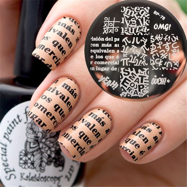 

1 pc bp stamping plate alphabet theme nail art stamp template image plate born pretty stamp bp76, White