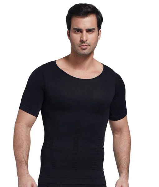 Yeni dikişsiz yükseltme erkek Zayıflama Karın Vücut Şekillendirici Göbek Yağlı Termal ince asansör Iç Çamaşırı Spor T Shirt Korse Shapewear 2018