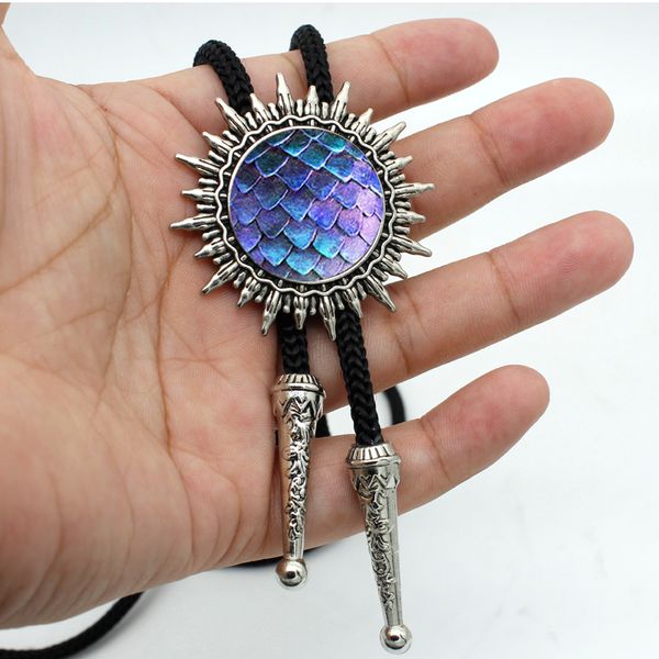 

trendy game of thrones inspired bolo tie handmade glass dome dragon egg necktie fashion bolo ties for men adjustablebl-0015, Blue;purple