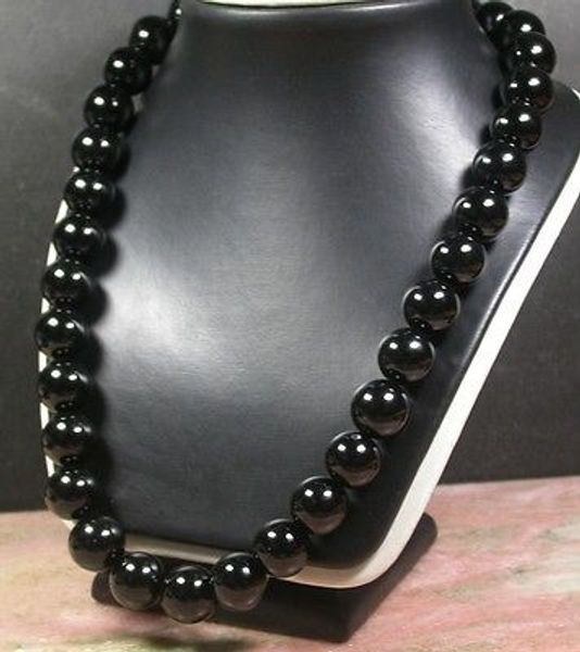 

chinese black agate jade bead beads beaded necklace 247363 beads 16 mm, Silver
