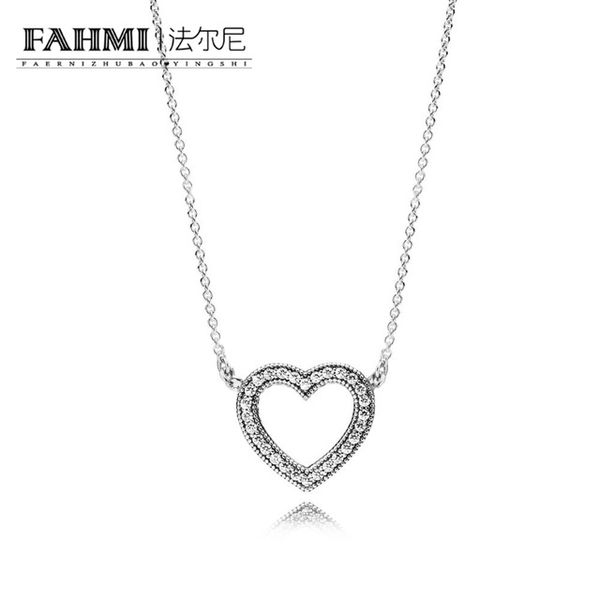 

100% 925 1: 1 original brand new 590534cz loving hearts factory necklace women jewelry, Silver