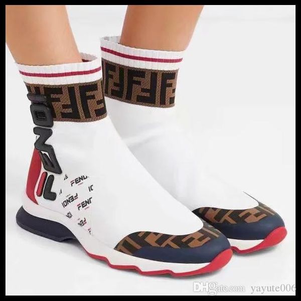 

sock shoes men spring autumn designer luxury boots socks shoes men's breathable elastic casual sneakers, Black