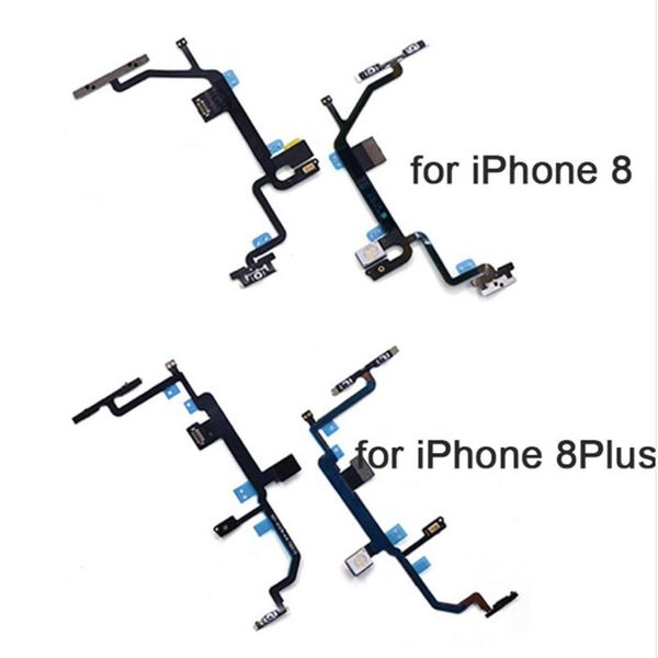 Nuovo per iPhone 5 5S 5C SE 6 6S Plus 7 7Plus 8 8Plus X Pulsante di accensione e spegnimento Swtich Tasto laterale del volume Sostituzione del nastro del cavo flessibile del suono