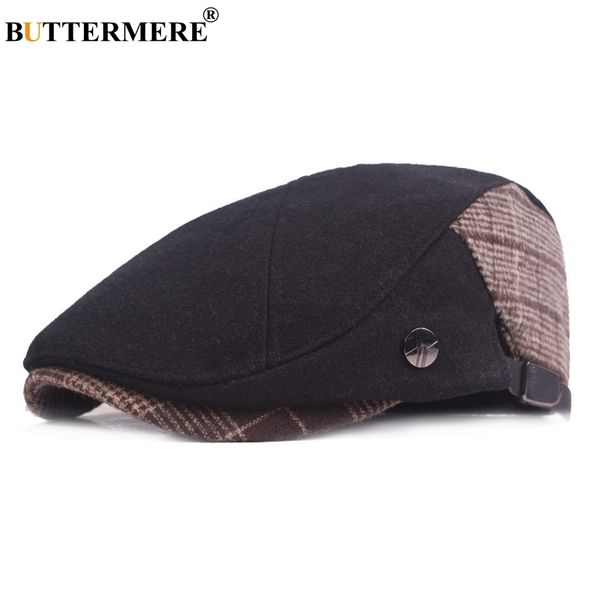

buttermere flat cap berets men winter patchwork man cabbie directors cap for men 2018 adjustable wool tweed cap and hats, Blue;gray