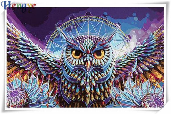 

rhinestone full square&round diamond embroidery animal cute owl 5d diy diamond painting cross stitch kit home mosaic decor gift aa0361