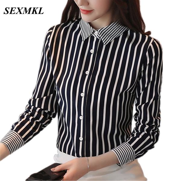 

spring womens shirts 2018 fashion summer v-neck long sleeve blouse office lady black blouses casual striped shirts xxl, White