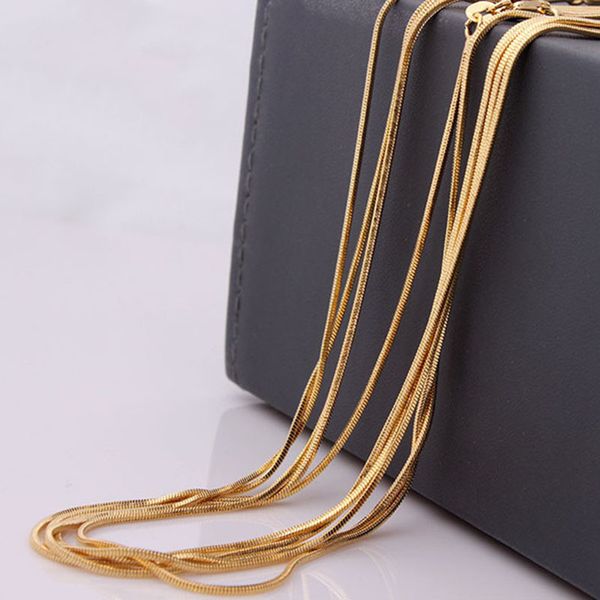 

concise snake chain wholesale gold color snake chain 16 18 20 22 24 26 28 30 inch necklace for women drop shipping chains, Silver