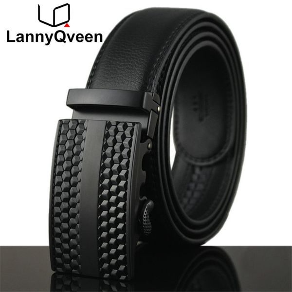 

lannyqveen fashion model business belt men's automatic buckle belts men's genuine leather factory ing, Black;brown