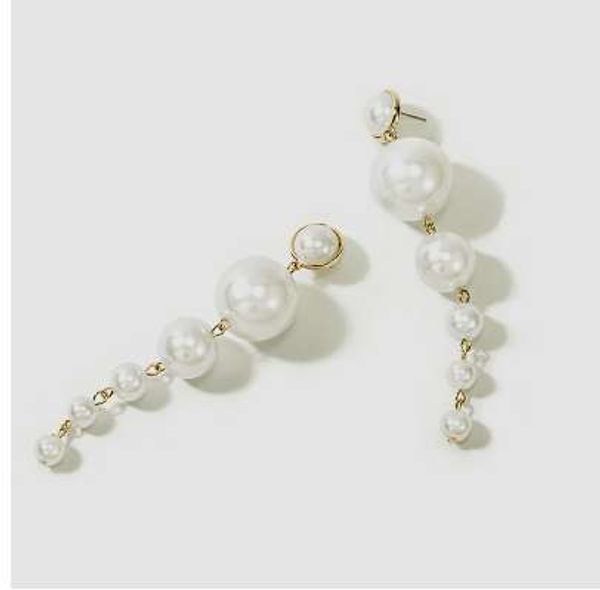 

statement multiple pearls long dangle earrings jewelry vintage gorgeous wedding chandelier earrings for women gifts, Golden