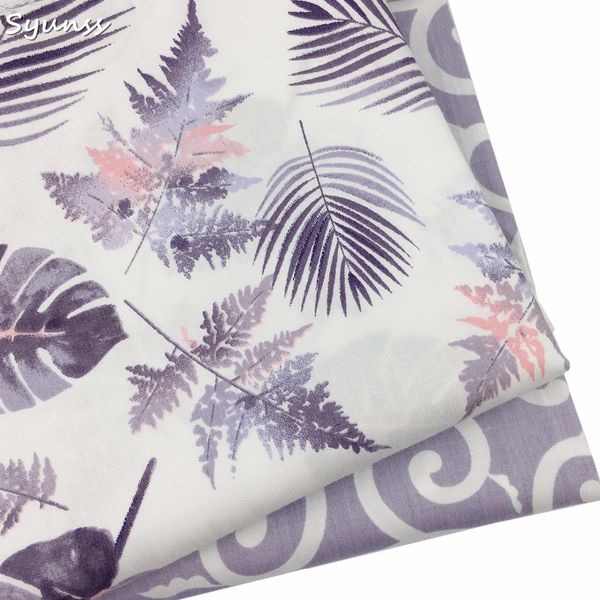 

100% cotton twill cloth grey elagant burgundy big leaves fabric for diy kids clothes decor craft handwork quilting tissue tecido, Black;white
