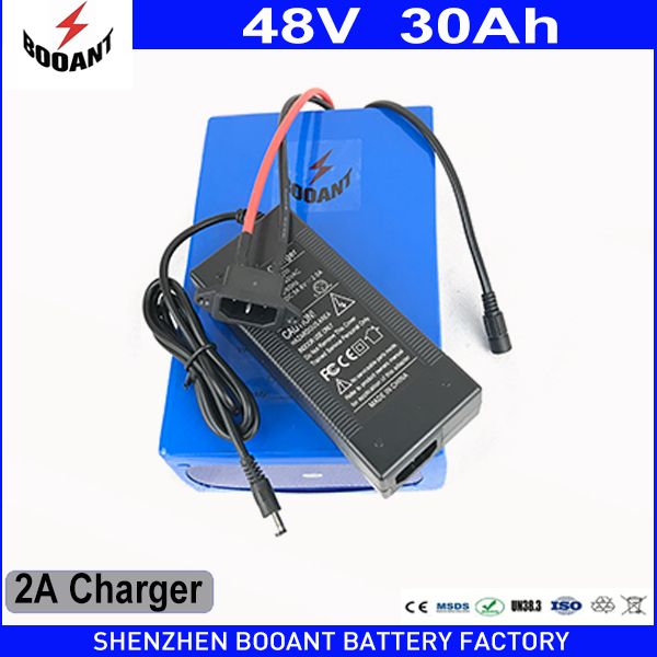 Bateria de lítio de alta capacidade 48V 30Ah para o motor elétrico da bicicleta 1440W ou 1800W eBike Bateria 48V 18650 Bateria recarregável