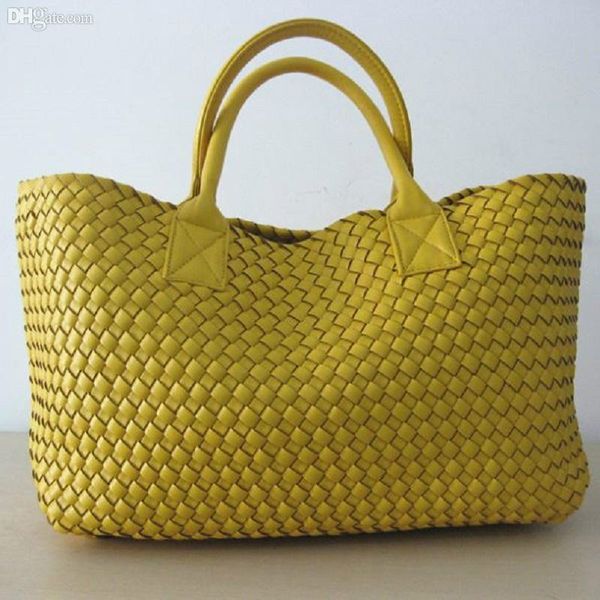 

Wholesale-Large WOVEN CABAT women bag of faux leather messenger bags tote bolsa feminina 30 colors handbags B&R45