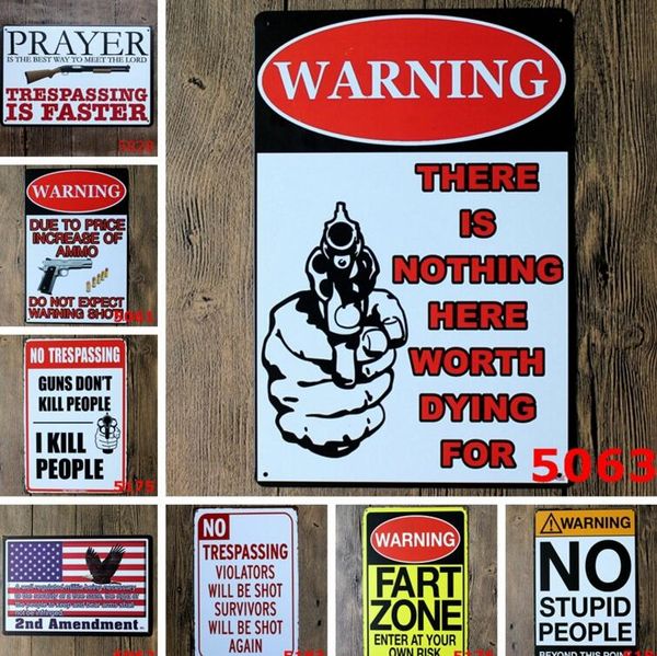 2019 Gun Warning Prayer 2nd Amendment Retro Metal Painting Iron