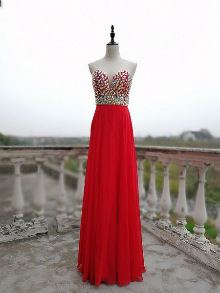 

beaded long evening dresses 2019 floor length prom gowns backless party dress elegant real p, Black;red