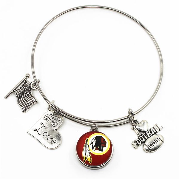 

10шт/много сменных стекло Оснастки браслет Шарм я люблю футбол регулируемый женщи