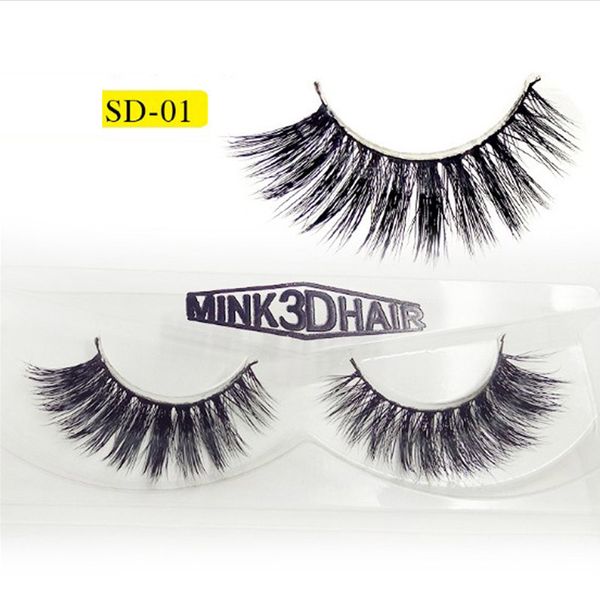 

mink 3d black long natural false eyelashes charm handmade fake eye lashes makeup extension tools #sd-01 large stock