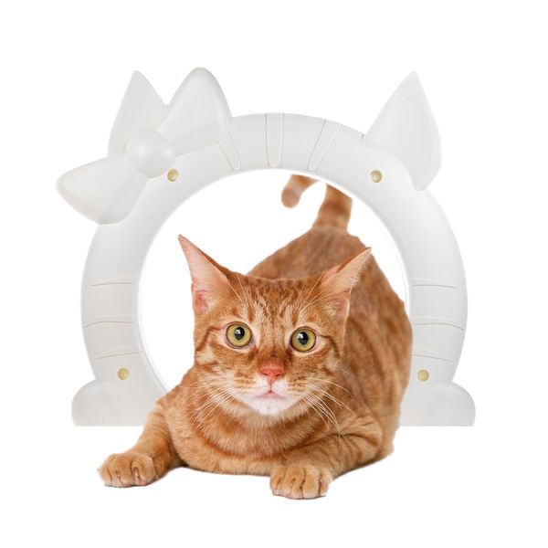 Lovely Pet Cat Door Gate Puppy Gates With Hollow Core Abs Material For Cats In And Out Freely Easy Installation Pet Products Canada 2019 From Etopets