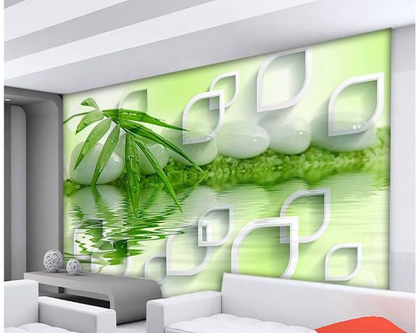 

3d bamboo newspaper peace stereo tv background wall decoration painting beautiful scenery wallpapers