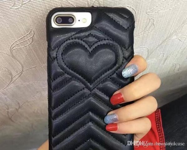 

Сердце кожа Luxury brand телефон case для iPhone X 8 7 7Plus сумки мягкий жесткий телефон обложка
