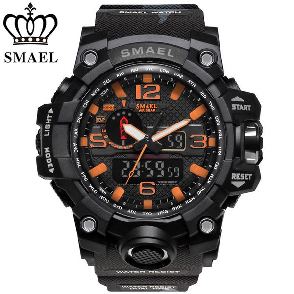 

smael brand mens watches led electronic sport watch men fashion casual waterproof digital wrist watch relogio masculino, Slivery;brown