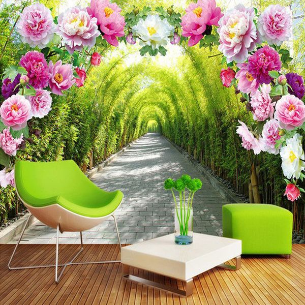 

custom 3d photo wallpaper nature landscape flowers trail high quality wall mural living room background modern home decoration